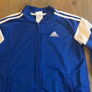 Boy’s Adidas royal blue, zip jacket, size medium 10/12